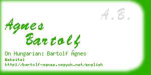 agnes bartolf business card